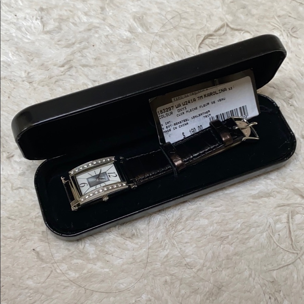 Black leather band Furla watch